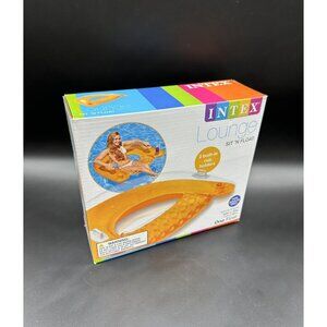 Intex Sit N Float Inflatable Lounge Pool Chair Swimming Beach Orange New In Box